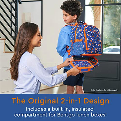 Bentgo Kids 2-in-1 Backpack & Insulated Lunch Bag - Durable 16” Backpack & Lunch Container in Unique Prints for School & Travel - Water Resistant, Padded & Large Compartments (Sports) - color: Sports