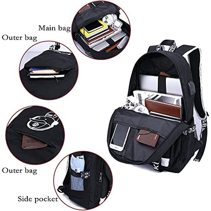 Asge Large Teens School Backpacks Waterproof Nylon Football Printing for 8-15 Years Boys & Girls - color: Oslei128-4