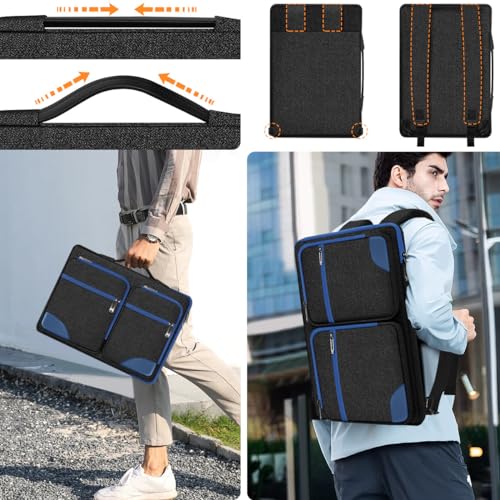 ZINZ 360 Protective Laptop Case 15" 15.6" 16" Sleeve, Water-Resistant Handbag with Straps Compatible with 16" MacBook Neo, MacBook Pro Air 16"/15", XPS 16" and Most 15" 15.6" 16" Notebooks,B01BL02 - color: B01bl02, size: 15"-16"