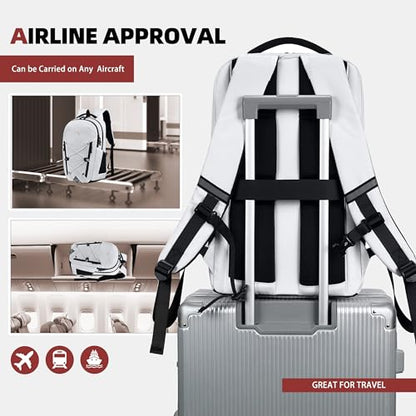 AO ALI VICTORY Women's Laptop Backpack 15.6 inch,Travel Backpack for Men - color: White
