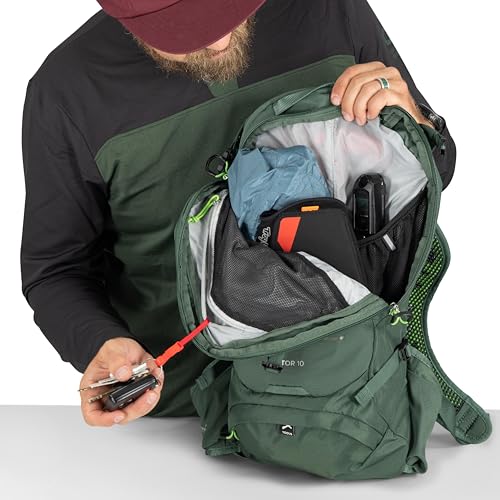 Osprey Raptor 10L Men's Mountain Biking Backpack with Hydraulics Reservoir, Tundra Green - color: Tundra Green
