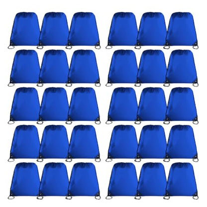 CODOBON 30 Pack Drawstring Bags,Bulk Draw String Backpack, DIY Gym Sports Cinch Bag Sackpack for Women Men, Royal Blue - color: Blue