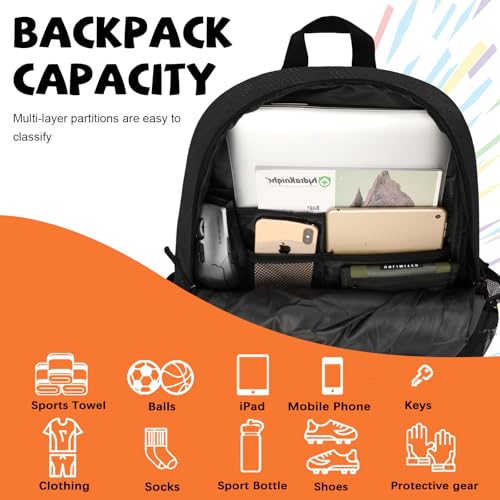 Goloni 35L Basketball Bag,Basketball Backpack with Shoe and Ball Compartment,Backpack for Soccer, Volleyball - color: black