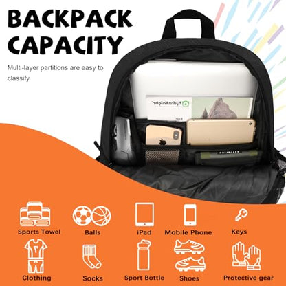 Goloni 35L Basketball Bag,Basketball Backpack with Shoe and Ball Compartment,Backpack for Soccer, Volleyball - color: black
