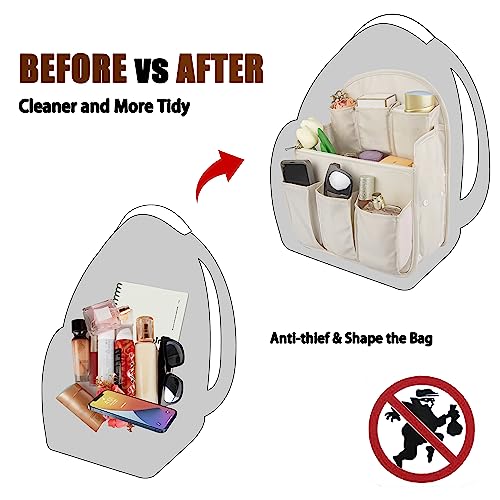 Oxford Fabric Travel Divider Bag Insert - Lightweight, Waterproof Organizer Pouch for Rucksack, Tote, Shoulder Bag (Large) - size: Large