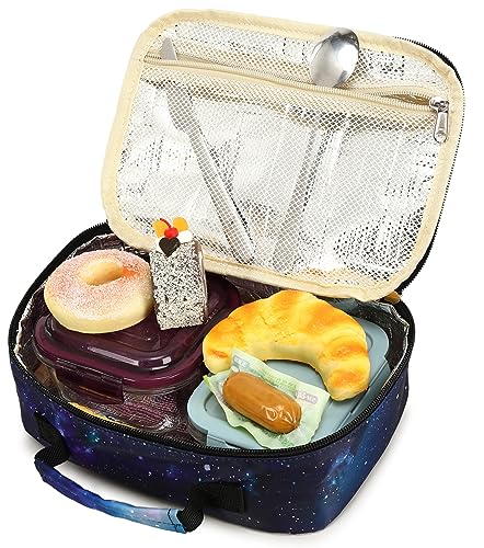 LEDAOU Lunch Box Kids Insulated Lunch Bag Boys Girls Toddler Reusable Lunchbox for School Picnic Hiking - color: Blue
