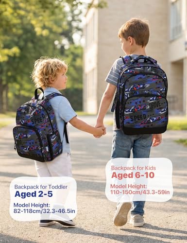 VASCHY Kids Backpacks, 12L Toddler & 17.5L School Backpacks, Lightweight Water-Resistant for Boys and Girls Ages 3-12 - color: Racing Blue-s, size: Small