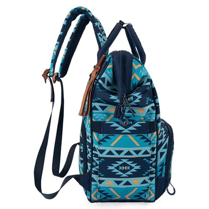 Wrangler Aztec Backpack Organized Daypack Travel Baby Bag with Stroller Strap and Side Bottle Pockets WG2204-9110NY - color: Angel Navy Blue