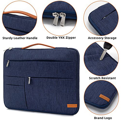 KINGSLONG 14 inch Laptop Sleeve Bag, Slim Shockproof Handbag, Computer Carrying Case Cover Compatible with MacBook Air/Pro,Acer Asus Dell HP Blue - color: Blue, size: 14 inch