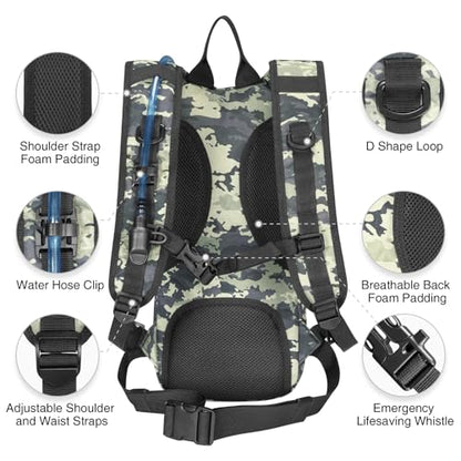 NOOLA Hydration Backpack with 3L TPU Water Bladder, Tactical Molle Water Backpack for Men Women, Hydration Pack for Hiking, Biking, Running and Climbing - color: Shadowstand