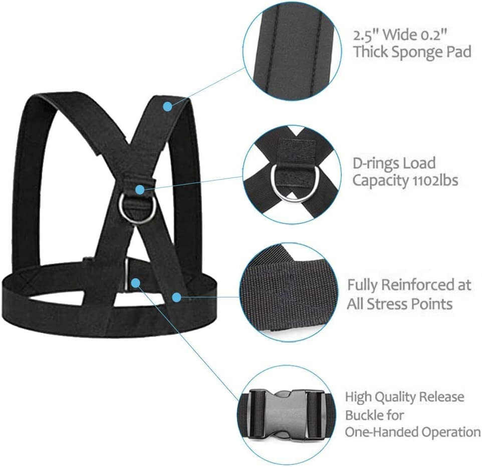 Sled Harness, Weight Speed Tire Pulling Workout Resistance and Assistance Trainer Physical Training Rope Football Exercise Equipment for Outdoor Indoor Men and Women - size: 13.1FT