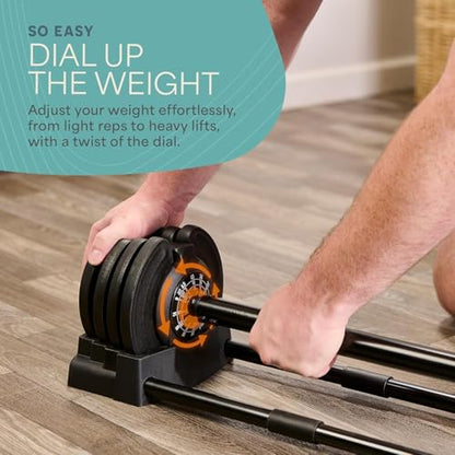LifePro Adjustable Dumbbells Set – Quick-Adjust Space-Saving Weights with Anti-Slip Handle for Home Gym Strength Training - color: 43lb Single 3in1