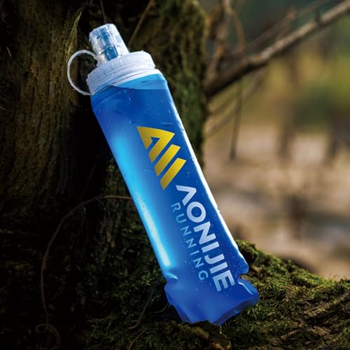 TRIWONDER Collapsible Flask Soft Folding Water Bottles - Large Mouth for Easy Filling - BPA-Free Hydration Bottle Ideal for Running Hiking Cycling Climbing (02# 500ml - Pack of 2) - color: 500ml/16.9oz - Wide Mouth Cap - Pack of 2