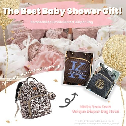 ROSEGIN Diaper Bag Backpack with Changing Pad, Pacifier Case, Baby Bag for Boy Girl Toddler - Large, Stylish, Waterproof Travel Quilted Diaper Bag for Mom - Baby Shower - Cheetah - color: Cheetah