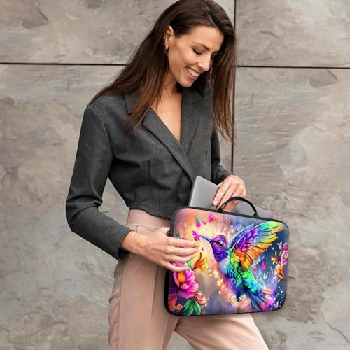 14 15 15.4 15.6 inch Laptop Handle Bag Computer Bag, Pouch Holder Notebook Sleeve Cover Soft Case Compatible for Dell,Lenovo,Toshiba HP, Asus Notebook-Colorful Hummingbirds - color: Colorful Hummingbirds