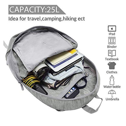 ZOMAKE 25L Ultra Lightweight Packable Backpack, Foldable Hiking Backpacks Water Resistant Small Folding Daypack for Travel(Silver Gray) - color: Silver Gray