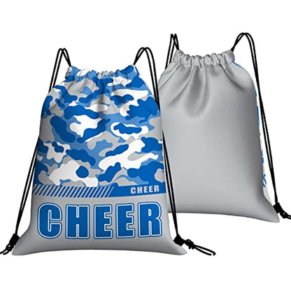 Drawstring Backpack Waterproof Gym Drawstring Bags Sports String Bag Camo Sackpack-Blue Cheer Drawstring Bag - color: Cheer Drawstring Bags-camo Blue