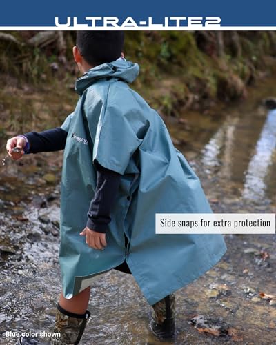 FROGG TOGGS Ultra-lite2 Waterproof, Breathable Rain Poncho, Adult and Youth Sizes - color: Dark Green, style: Youth