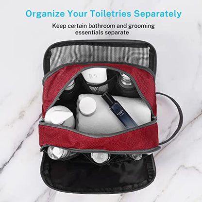 Gonex Travel Toiletry Bag Nylon, Shaving Bag Toiletry Organizer Red - color: Red