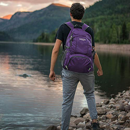 G4Free 40L Lightweight Packable Hiking Backpack, Waterproof Travel Daypack - color: Purple