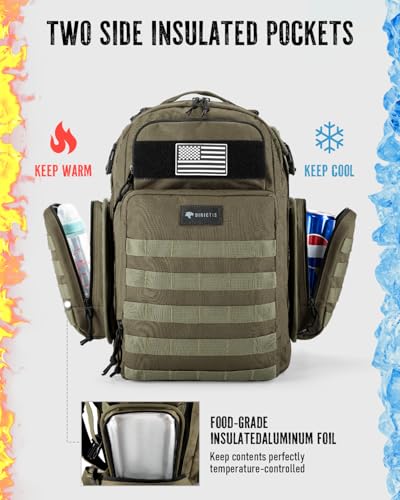 Dinictis Dad Diaper Bag, Mens Diaper Bag Backpack with Diaper Changing Mat, Military Diaper Backpack with Molle Webbing, Waterproof Pouch, Baby Wipes pocket, Insulated Bottle Pockets- Jungle Green - color: Jungle Green