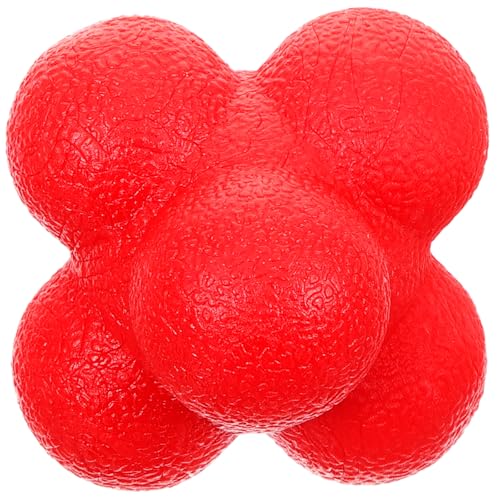 Alipis Hexagonal Reaction Ball for Agility and Hand Eye Coordination Training, 7cm Red High-Difficulty Fitness Ball for Baseball and Indoor Sports Reaction Exercises