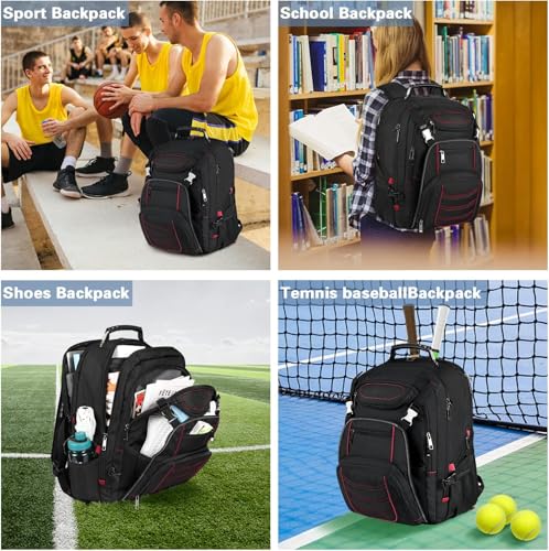 SINVICKO 18.4 Laptop Backpack for Men, Extra Large Gaming Backbag, TSA Friendly Big Capacity Heavy Duty Travel Computer Bag RFID Anti-theft Pocket Backbag,21.2 * 15.5 * 11.5inch Red - color: Rfid 18.4 Inch Red