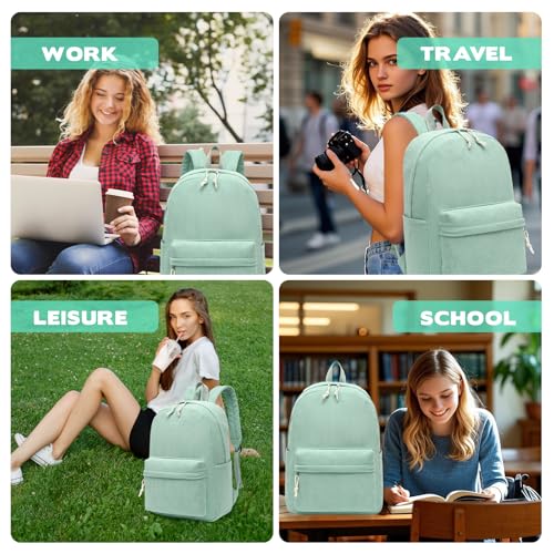 LEDAOU School Backpack for Teen Girls Elementary Middle School Bookbag Kids Backpacks Women Laptop Backpack Travel Daypack - color: Light Green
