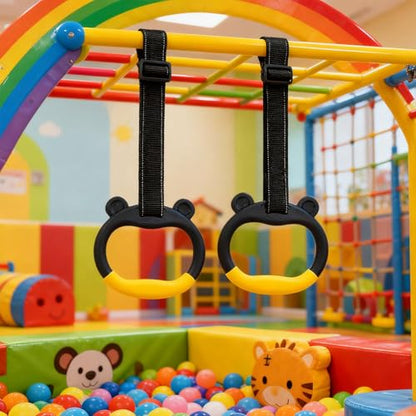 Gymnastics Rings Set of 2, 881.85lbs Weight Capacity, Adjustable Straps for Kids & Adults, Body Workout Gym Equipment for Strength Training, Pulling Exercises, Home Gym