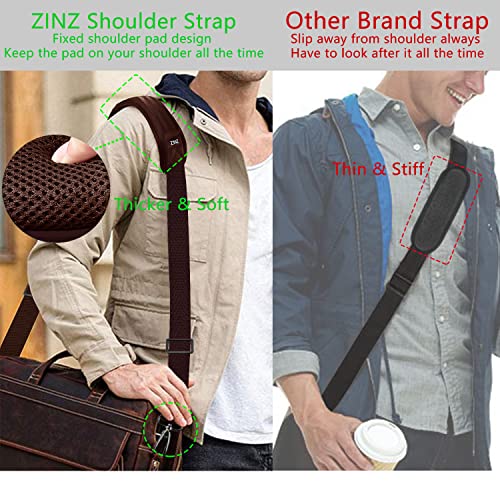 ZINZ 79 inch Shoulder Strap, Extra-thick Fixed Cushion Pad and Dual Clasps Universal Replacement Strap with Metal Swivel Hooks for Laptop Bags, Luggage Bags, Camera, Crossbody (200cm,Brown) - color: Brown