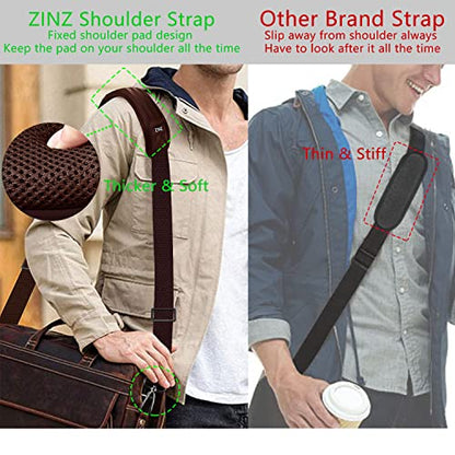 ZINZ 79 inch Shoulder Strap, Extra-thick Fixed Cushion Pad and Dual Clasps Universal Replacement Strap with Metal Swivel Hooks for Laptop Bags, Luggage Bags, Camera, Crossbody (200cm,Brown) - color: Brown