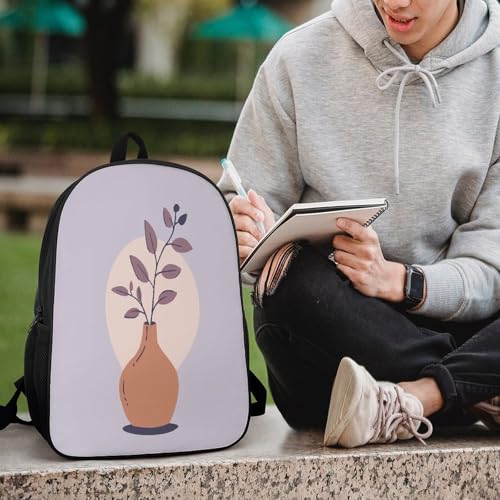 Travel Laptop Backpack Slim Durable Lightweight Back Pack Cute A Brown Vase Small Backpack For Women Men - color: A Brown Vase