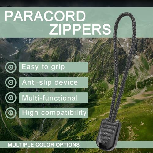 10 Pack Backpack Replacement Zipper Pulls Black - color: Black