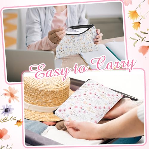 Reginary 20 Pcs Makeup Bags Gifts for Women Canvas Cosmetic Bags with Zipper Bulk Gift for Women Travel Purse Organizer Pouch Accessory, Toiletry Large Capacity, 7 x 4.3 Inch(Floral Prints) - style: Floral Prints
