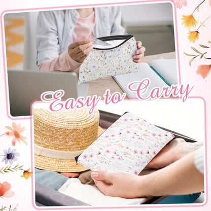 Reginary 20 Pcs Makeup Bags Gifts for Women Canvas Cosmetic Bags with Zipper Bulk Gift for Women Travel Purse Organizer Pouch Accessory, Toiletry Large Capacity, 7 x 4.3 Inch(Floral Prints) - style: Floral Prints
