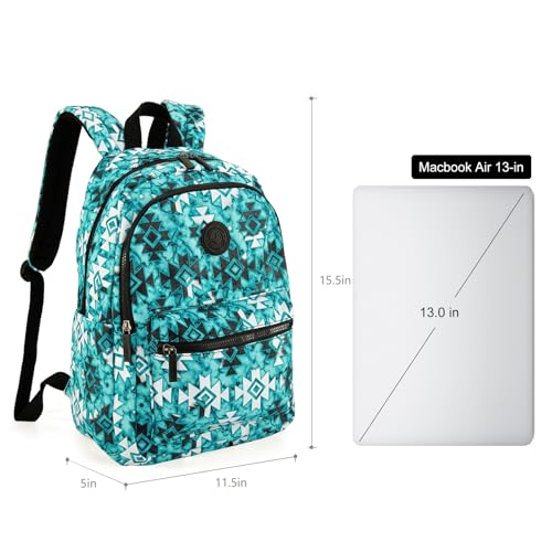 Montana West Western Backpack Purse for Women Lightweight Rucksack Casual Daypack for Laptop Travel College - color: Aztec Turquoise