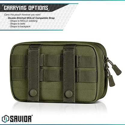 Savior Equipment IFAK Buddy Tactical First-Aid Kit Rip Away MOLLE Pouch Emergency EMT Utility Organization Medical Supply Carrier Outdoor Survival Travel Bag, Attach to Backpack/Belt Loop - color: Olive Drab Green