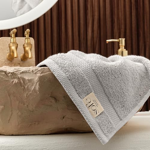 SOFE H&L | Olea Luxury Turkish Cotton Hand Towels Set of 4 Cool Gray | Premium, Soft, Durable, Absorbent | Hotel Quality Plush Towels and Thick Towel Sets - color: Cool Gray, size: Set of 4 (4 Hand Towels)