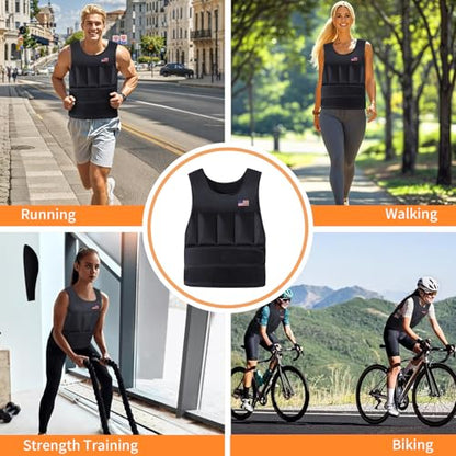 Wolliwa Adjustable Weighted Vest for Men Women,2-30 Lbs Adjustable Weighted Vest with Straps Womens Running Weight Vest for Walking Strength Training Fitness - size: Adjustable 2-20 Lbs