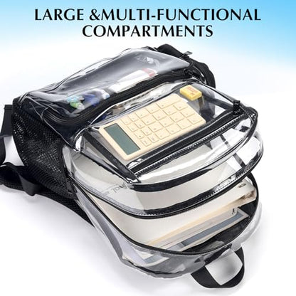18Inches XLarge Clear Backpack - Transparent Bookbag for School Stadium TSA Approved Heavy Duty Big Clear School Backpack - size: X-Large
