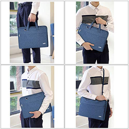 Voova Laptop Bag 17 17.3 Inch Waterproof Laptop Sleeve Case with Shoulder Straps & Handle, Computer Case Cover Slim Briefcase Compatible with 17-18” Hp Dell Asus Acer, Blue - color: Blue, size: 17-17.3 In