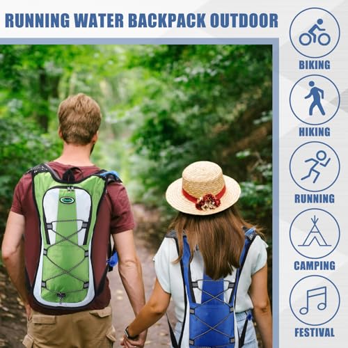Chunful Hydration Backpack with 2L Water Bladder, Lightweight Hydration Pack Outdoor Water Backpack for Men Women Running Cycling Biking Climbing - color: Brightcolor