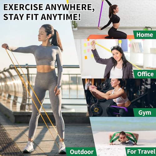 Pull Up Bar for Doorway, Upgrade Chin up Bar for Doorway Without Screws,Resistance Bands Set of 5 – Pull Up Assistance Bands for Men & Women