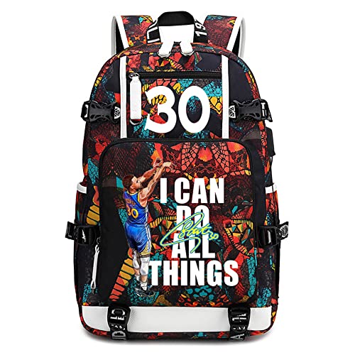 Basketball Player 30 Multifunction Backpack Travel Laptop Fans bag For Men Women - color: Red - 1