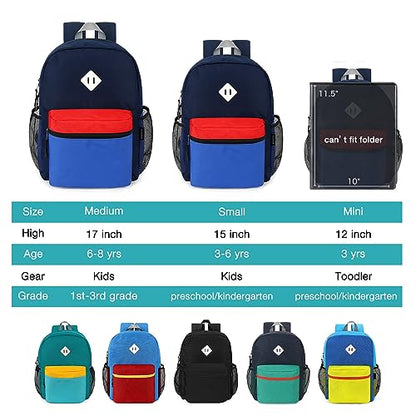 STEAMEDBUN Toddler Preschool Backpack for Boys 2-4,Mini - color: Dark-blue&red, size: Mini - 12"H
