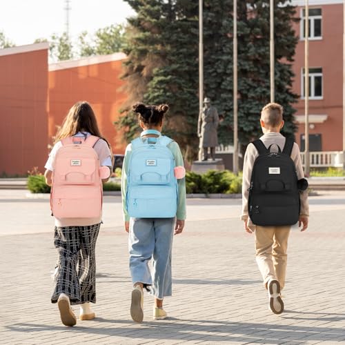 YAMTION Backpack for School,Laptop Back Pack for Girls with Multiple Pockets,Travel Backpack for Women,Teenage Bookbag with a Pencil Pouch for High School College（Black ）