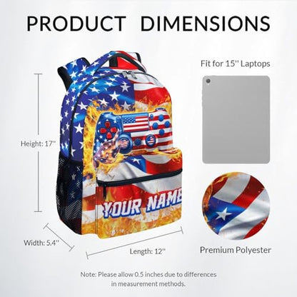 Gaming Backpack for Boys - Personalized 17 Inch Kids Toddlers Bookbag, Large Capacity Lightweight Gamer Schoolbag for Elementary School Travel - color: Red