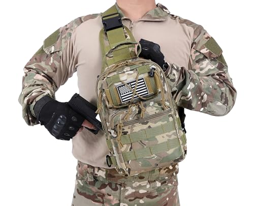 Tactical Sling Backpack Military Crossbody Bag Pack for Mens One Shoulder Holster Sling Bag 10L - color: Cp Ocp Camo