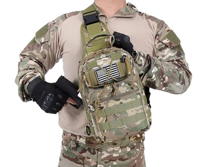 Tactical Sling Backpack Military Crossbody Bag Pack for Mens One Shoulder Holster Sling Bag 10L - color: Cp Ocp Camo