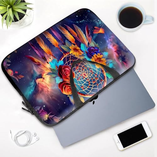 14 15 15.4 15.6 inch Laptop Handle Bag Computer Bag, Pouch Holder Notebook Sleeve Cover Soft Case Compatible for Dell,Lenovo,Toshiba HP, Asus Notebook-Glowing Dream Catcher - color: Glowing Dream Catcher